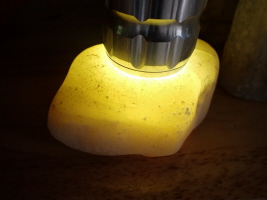 mit einer Taschenlampe wird die F&auml;rbung festgestellt